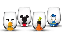 Disney Mickey Mouse & Friends Squad Stemless Glasses - 15 oz - Set of 4