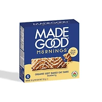 MadeGood Mornings Blueberry Soft Baked Oat Bars 5pk, 5 x 30 g