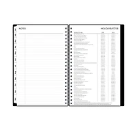 Agenda hebdomadaire/mensuel 2025, 5 po x 8 po, Blue Sky, noir uni