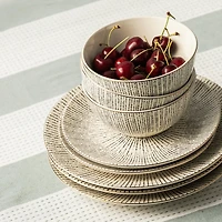 Thyme & Table Riley Collection, 12-Piece Stoneware Dinnerware Set, Dish Set