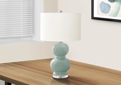 Monarch Specialties  Luminaire, 25"h, Lampe De Table, Céramique Bleue, Abat-jour Ivoire / Crème, Contemporain, Moderne