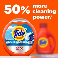 Tide Odour + Oxi Laundry Detergent Pacs, Original Scent, Advanced Odour + Stain Fighter, 25CT