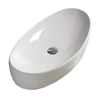 American Imaginations 25.6-in. W Above Counter White Bathroom Vessel Sink For Wall Mount Wall Mount Drilling AI-28452