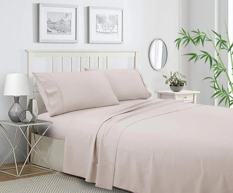 Ensemble de draps en mélange de polyester et bambou