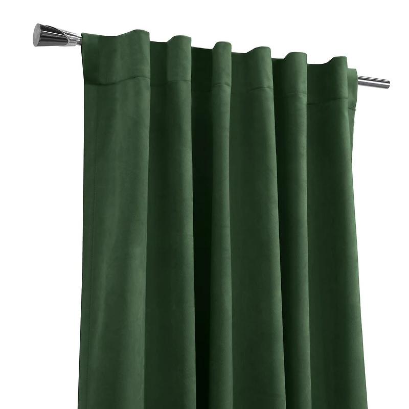 Loft Living Sicily Room Darkening Dual Header Single Curtain Panel 50 x 84 in Dark Green