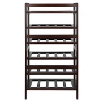 Winsome Silvi Wine Rack, 30-Bottle, - 6-Tier Walnut finish