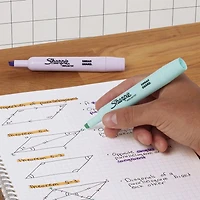 Sharpie Tank Highlighters, Mild Pastel Colours, Assorted, Chisel Tip, 6 Count, Large tip highlighters