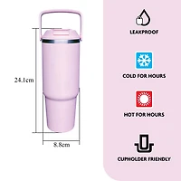 MAINSTAYS 30OZ STAINLESS STEEL TUMBLER PINK