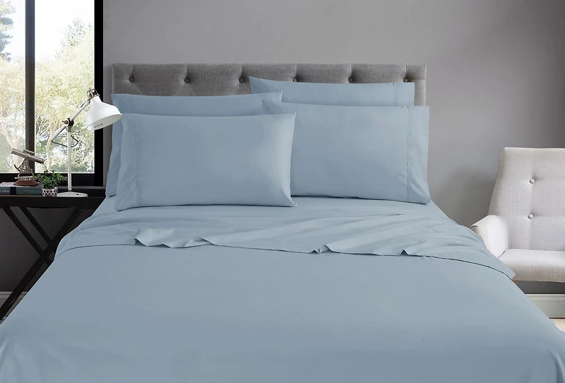 Ens. draps 1800 Series en microfibre avec taies d'oreiller en prime