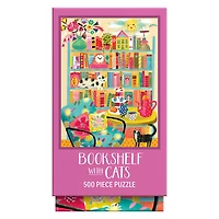 RoseArt - Vertical Visions 500-Piece - Bookshelf With Cats- Adult Interlocking Puzzle