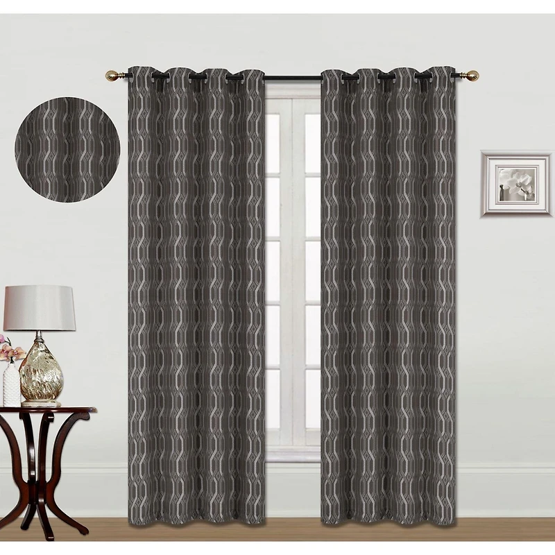 Jacquard Panneau occultant W 8 Grom (grillagée) (chocolat) (84" )