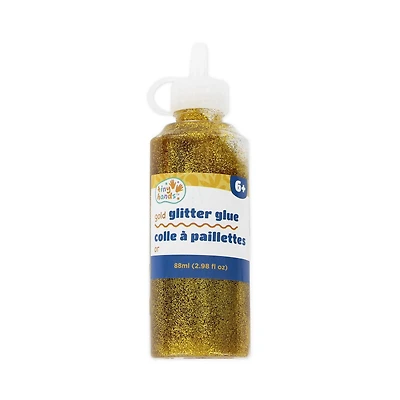 TINY HANDS Gold Glitter Glue, 88 ml (2.98 fl oz), Age 6+, Kids, Crafts, Projects, Decoration<br>, GLITTER GLUE GOLD