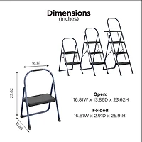 COSCO Escabeau pliable en 1 étape en acier, capacité de 225 lb (bleu marine)
