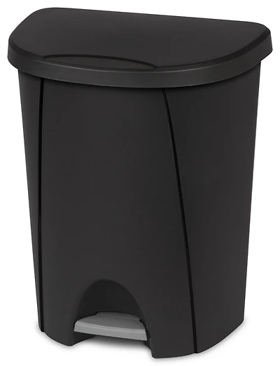 Sterilite 25 Liter Black Step Can, 25 Liter