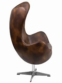Canadian Egg Leatherette Lounge Chair Raw Brown