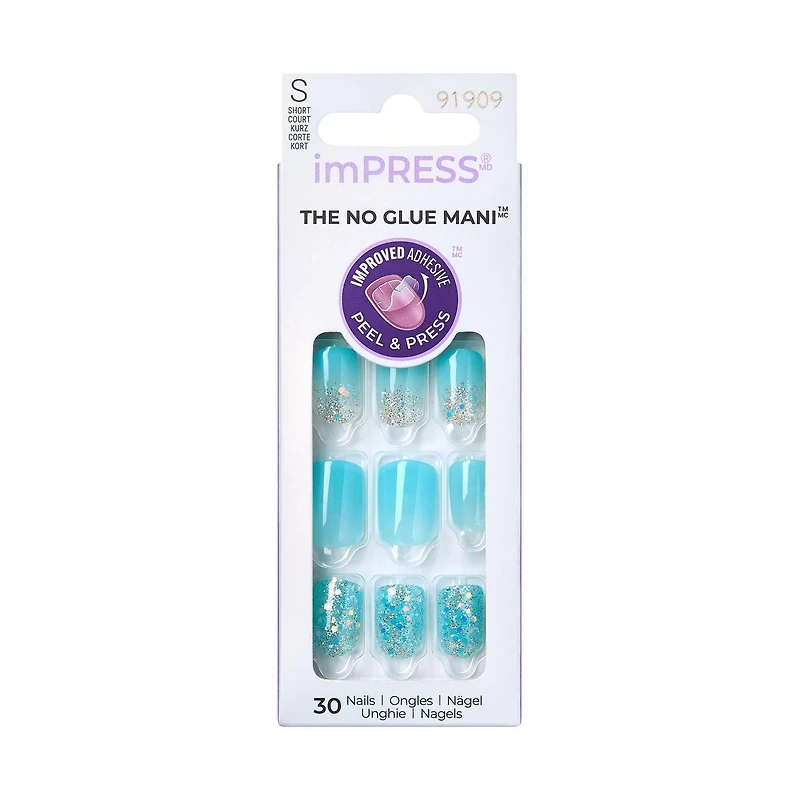 KISS ImPRESS Press-On - 30 faux ongles, courts Ongles à coller.