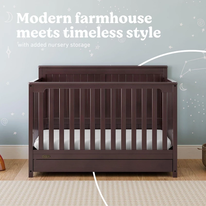 Graco Hadley 5-in-1 Convertible Crib with Drawer