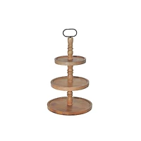3 Tier Wooden Round Stand