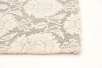 ECARPETGALLERY Tapis Fait à la Main pour Salon, Salle à Manger et Chambre à Coucher Floral Collection Collage 4'7" x 6'5" en Gris