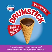 DRUMSTICK BITES, Decadent dark chocolatey bite-sized mini wafer cones, The last bite from Canada's favourite cone, 76 g