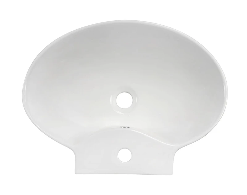 American Imaginations -in. W Above Counter White Bathroom Vessel Sink Set For 1 Hole Center Faucet AI