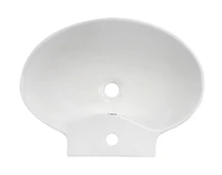 American Imaginations -in. W Above Counter White Bathroom Vessel Sink Set For 1 Hole Center Faucet AI