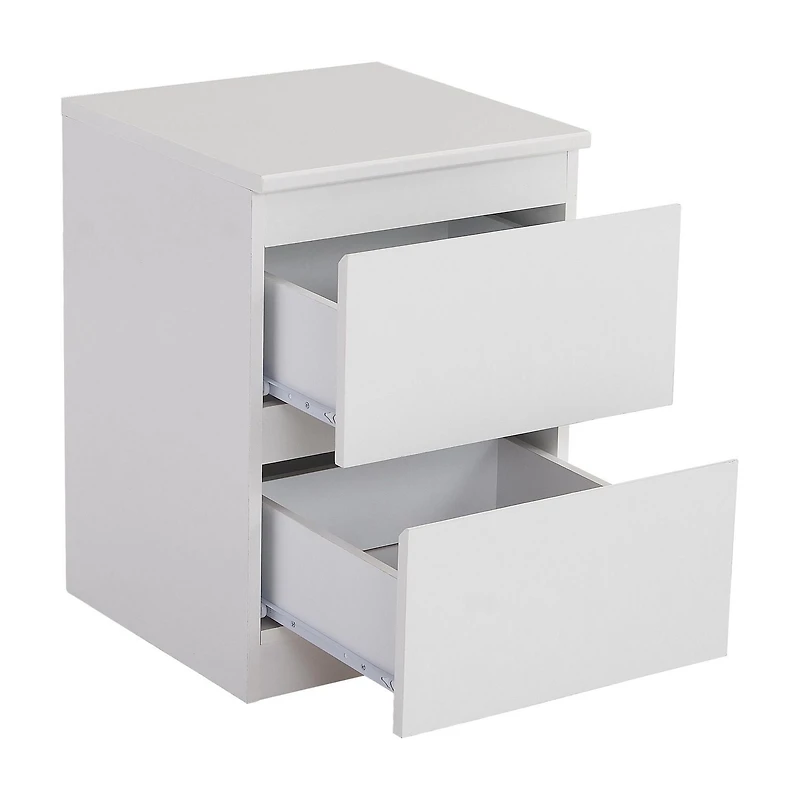 HOMETRENDS 2 Drawer Nightstand for Adult, Child, Teen, White Finished