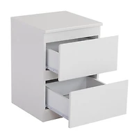 HOMETRENDS 2 Drawer Nightstand for Adult, Child, Teen, White Finished