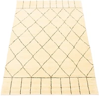 ECARPETGALLERY 5'1" x 7'10" Moroccan Tangier Hand-knotted Area Rug for Living Room, Dining Room and Bedroom in Ivory