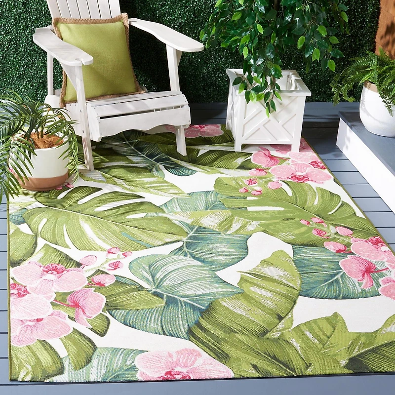 SAFAVIEH Barbados Evan Botanical Indoor/Outdoor Area Rug