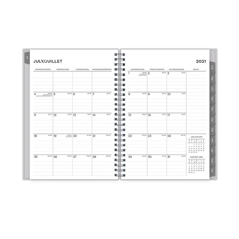 Agenda hebdomadaire/mensuel Blue Sky Notes Becca, format moyen, 2021-2022