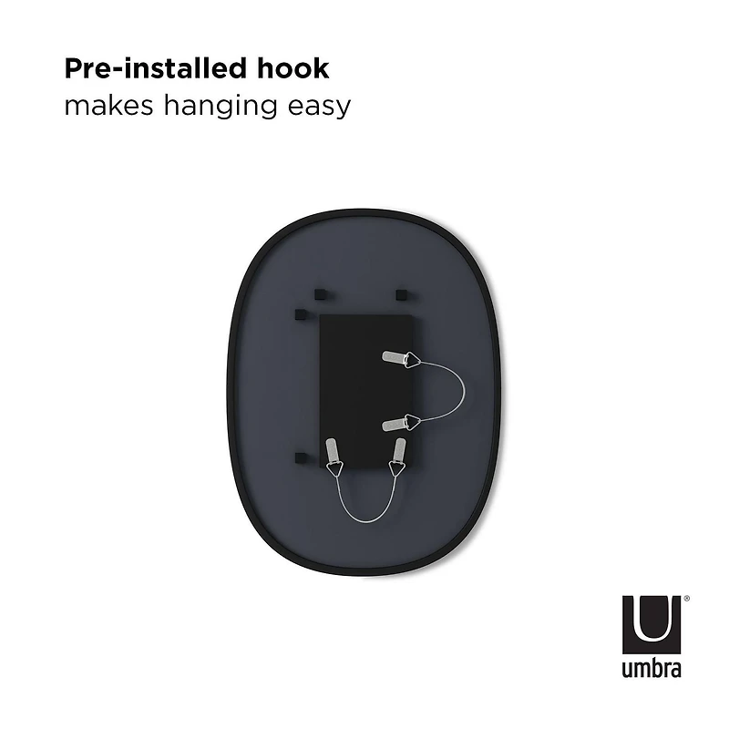 Miroir mural ovale Umbra Hub, noir