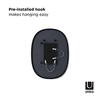 Miroir mural ovale Umbra Hub, noir