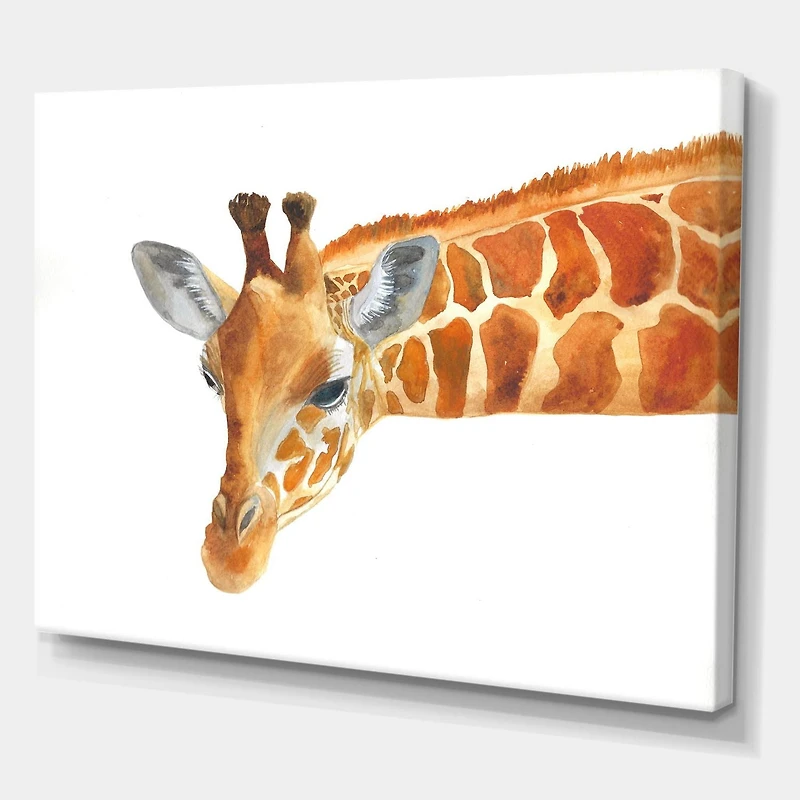 Designart Portrait of A Giraffe IX Canvas Wall Art