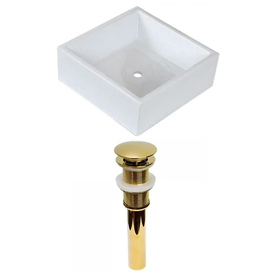 American Imaginations AI-31438 14,75 pouces W au-dessus du navire blanc de compteur pour le bâti de mur de bâti de mur