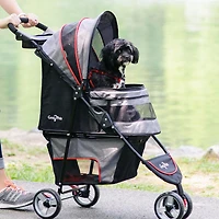 Gen7Pets Regal PLUS™ Pet Stroller, Dog Stroller - Cat Stroller, Black/Red
