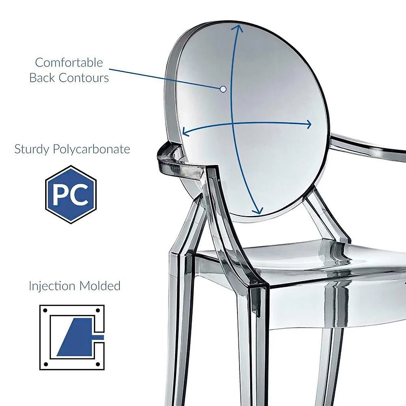 Chaise à accoudoirs en plastique Heavenly Collection pour salle à manger