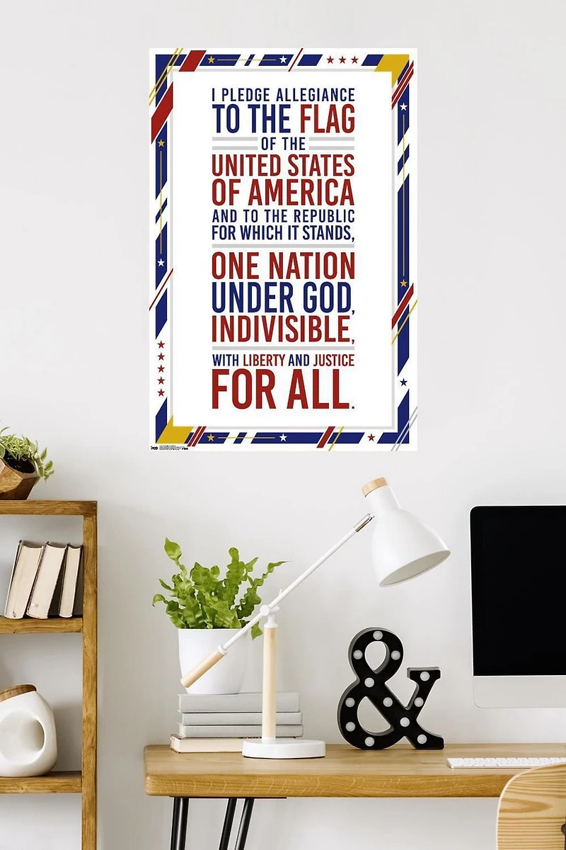 The United States Of America - Pledge Of Allegiance Wall Poster, 22.375" x 34"