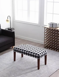 Upholstered Bench with Wood Legs