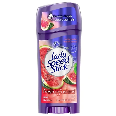 Antisudorifique/désodorisant Lady Speed Stick Fresh Infusions Melon Juteux, en bâton invisible 65g