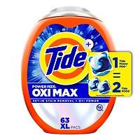 Capsules de détergent à lessive Tide Oxi Max Power PODS, détachant et puissance d’Oxi, capsules de détergent pour le lavage de la lessive, compatible avec les laveuses HE