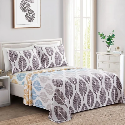 Marina Decoration Ultra Soft Silky Deep Pocket Rich Printed Bedding Rayon from Bamboo All Season Sheet Set with Pillowcases