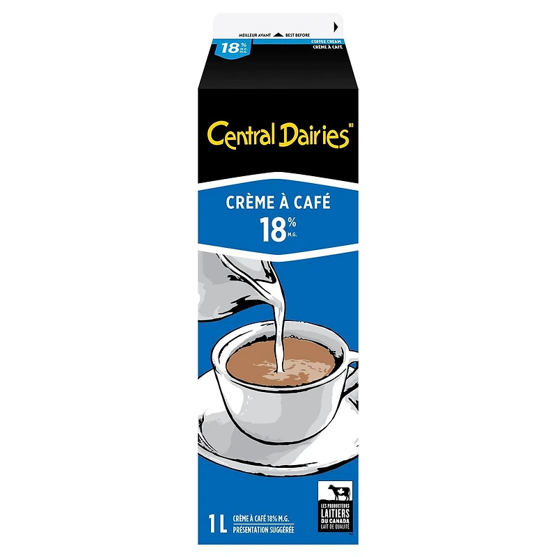 Central Dairies by Natrel 18% Coffee Cream 1 litre
