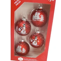 TEMPS DE VACANCES 65 MM * 4CT ORNEMENT DE BONHOMME DE NEIGE
