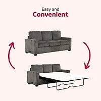 Valencia 81in. Grey Queen Size Sleeper Sofa Bed with USB & Outlet