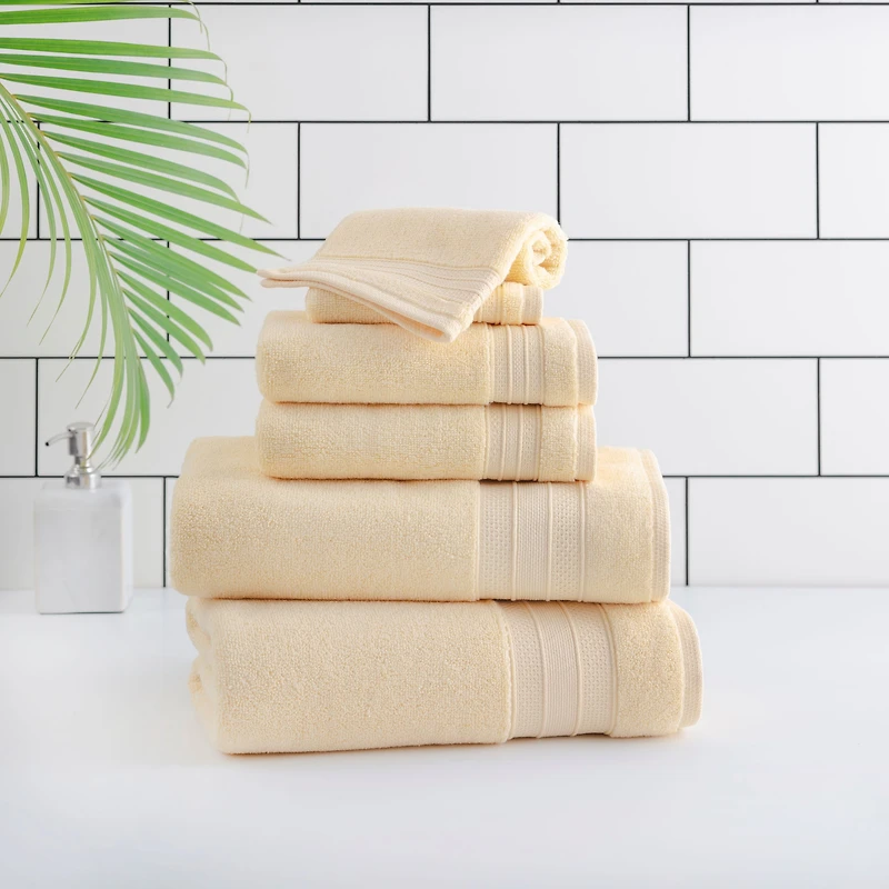 hometrends Solid Bath Towel 6-Piece Set, Yellow