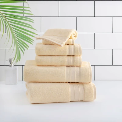 hometrends Solid Bath Towel 6-Piece Set, Yellow