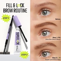 Maybelline New York Colle à sourcils hydrofuge teintée Super Lock Tenue 24H