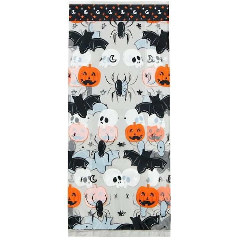 Wilton Bat, Skull, Spider and Pumpkin Halloween Treat Bags and Ties, 20-Count