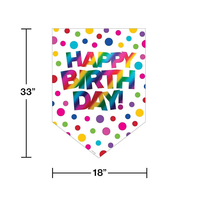 Rainbow Foil Happy Birthday Door Sign